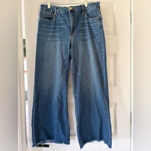 Kut from the Kloth Meg Wide Leg Fab Ab Raw Hem Jeans - EUC - Size 12
